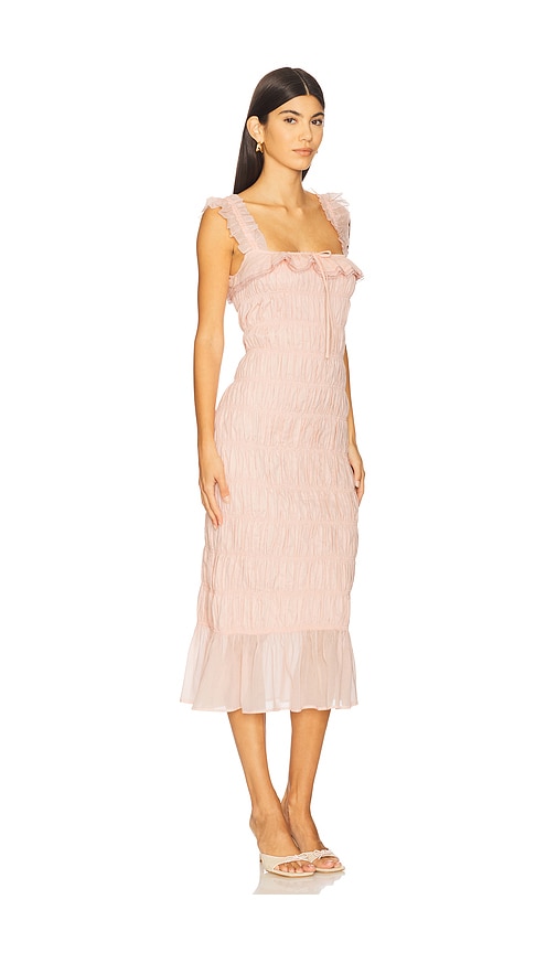 Tularosa X Yhasmina Ferrara Esmie Midi Dress In Pink