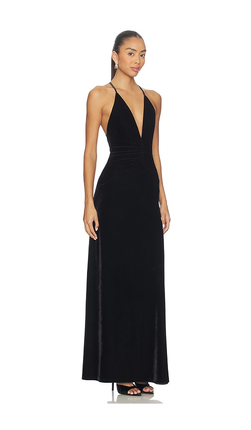 Tularosa Marilyn Velvet Gown In Black