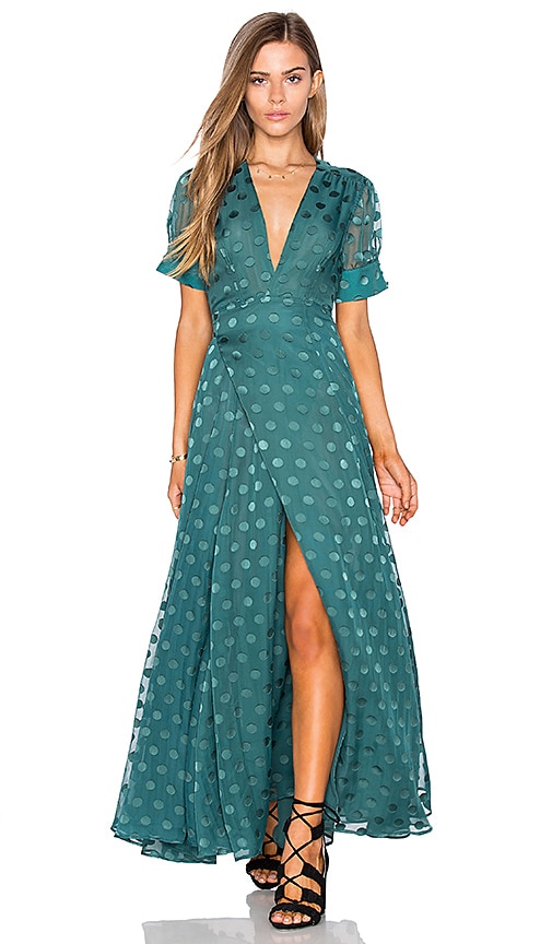 Tularosa Jace Wrap Dress in Deep Viridian | REVOLVE