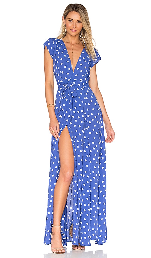 tularosa sid wrap dress blue