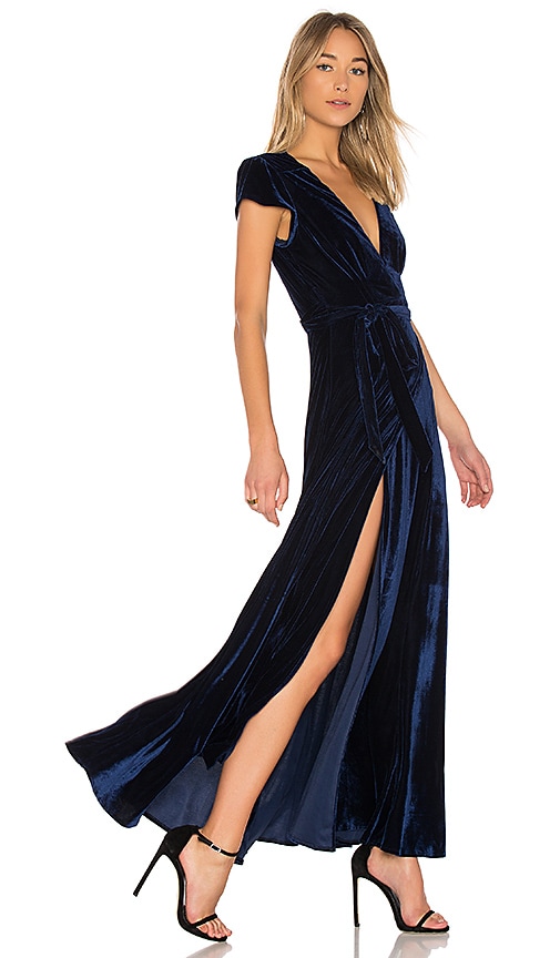 tularosa sid wrap dress blue