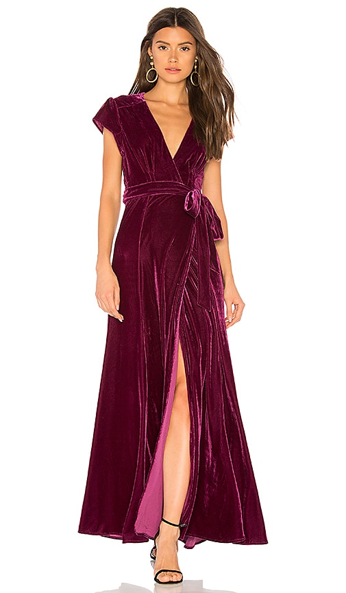 revolve burgundy dress