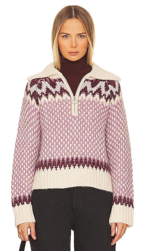 Tularosa Elandra Fairisle Sweater In Pink & Burgundy