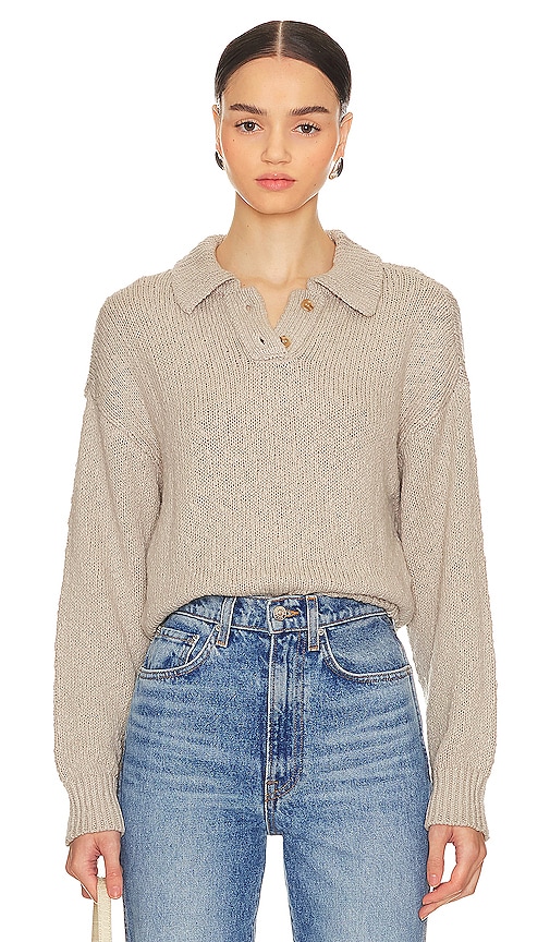 Tularosa Zinia Collared Sweater in Taupe