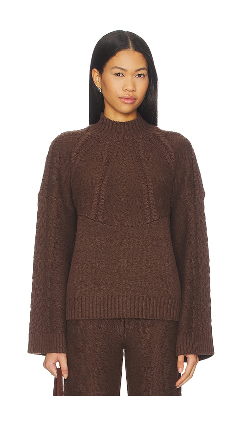 Tularosa Marcella Mock Neck Sweater in Chocolate Brown | REVOLVE