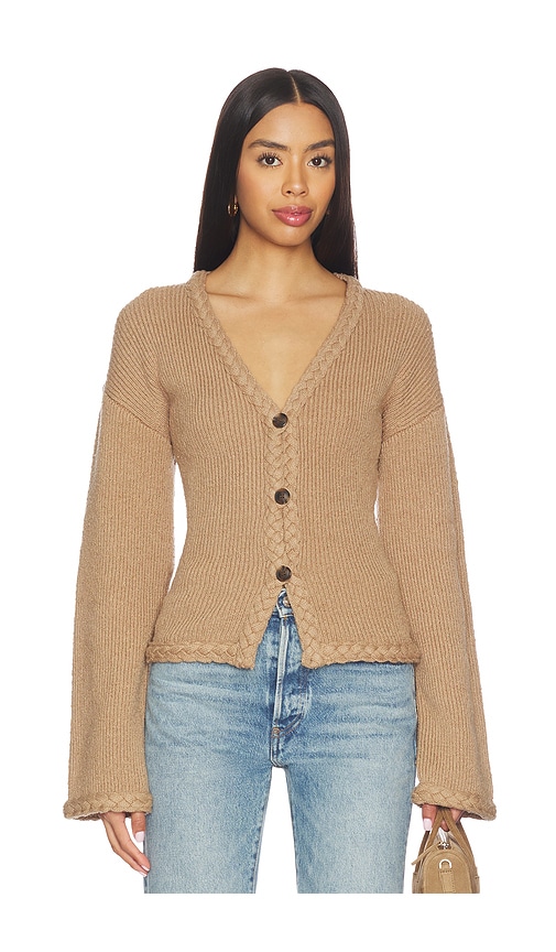 Tularosa Della Braided Detail Cardigan in Brown. - size M (also in S, XL, XS)