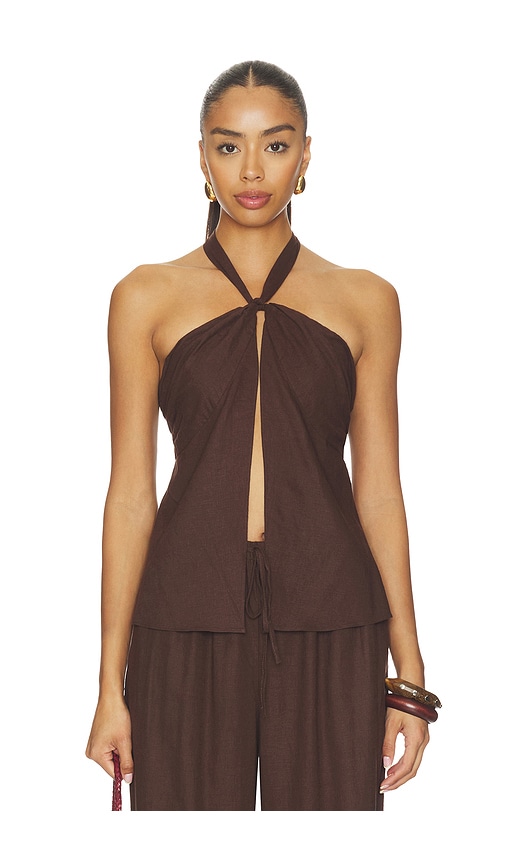 Tularosa Kai Linen Top en Chocolate Taille S Also en 164 €