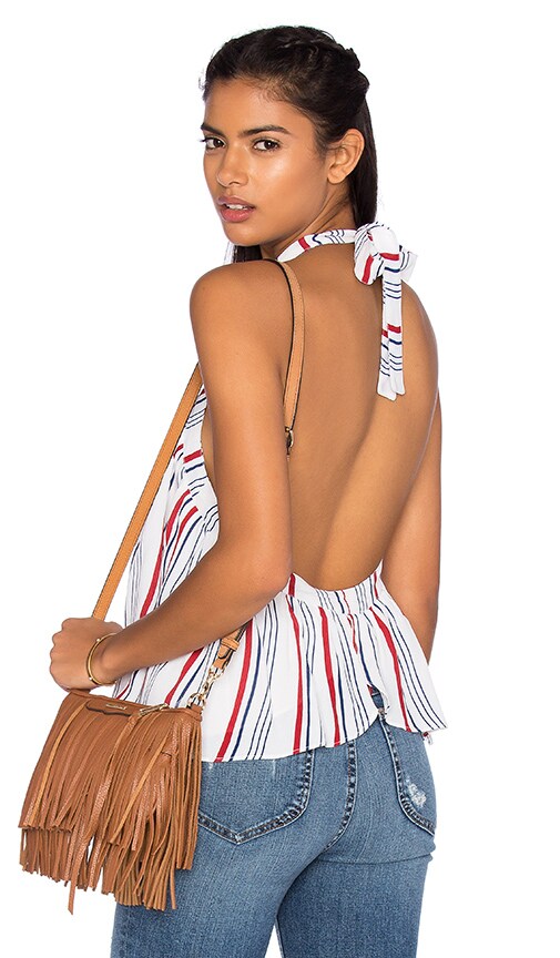 Tularosa Cory Halter Top in Blue & Red Stripe