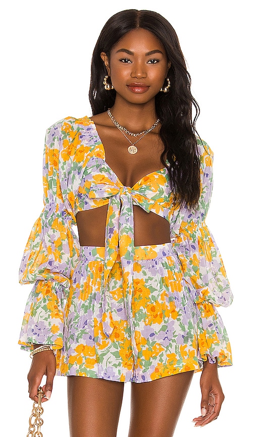 Tularosa Lydia Top in Periwinkle Floral