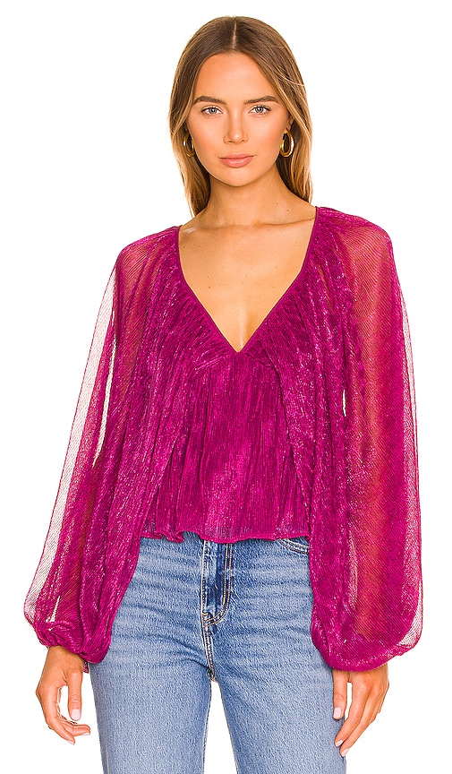 Alora wrap bodysuit - Sequin wrap front long sleeve bodysuit in