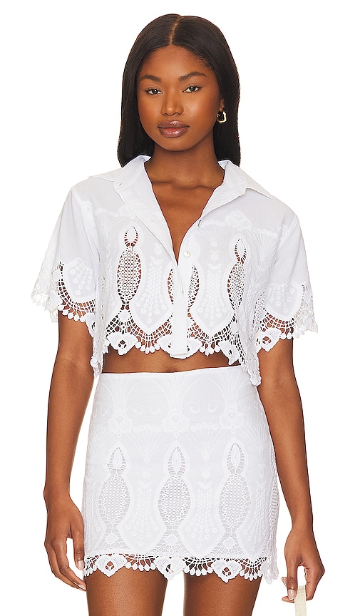 Tularosa August Button Up Top In White