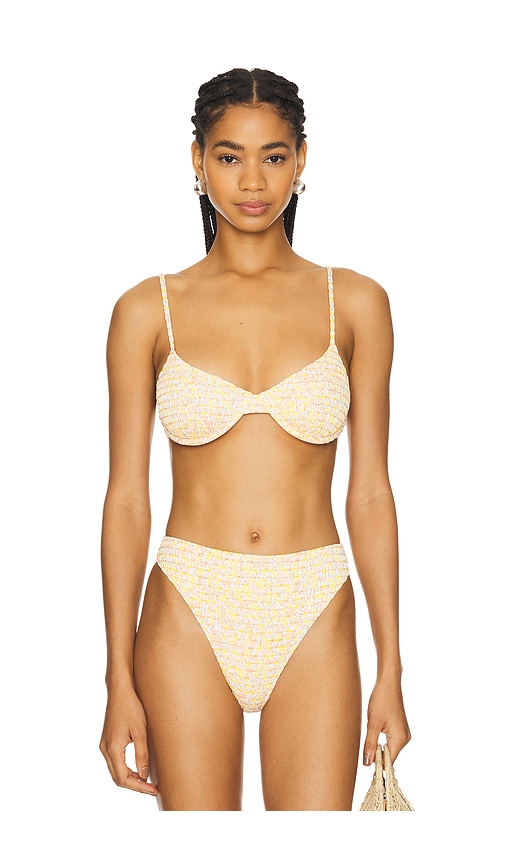 Tularosa Juni Top In Yellow Ivy Ditsy