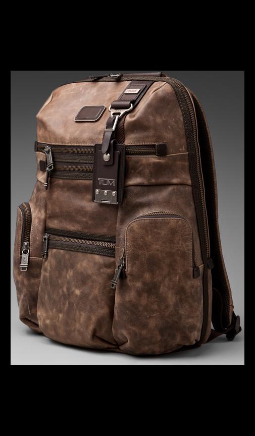 tumi alpha bravo knox leather backpack