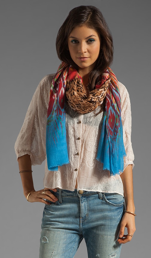 Twelfth Street By Cynthia Vincent Ombre Leopard Scarf in Blue