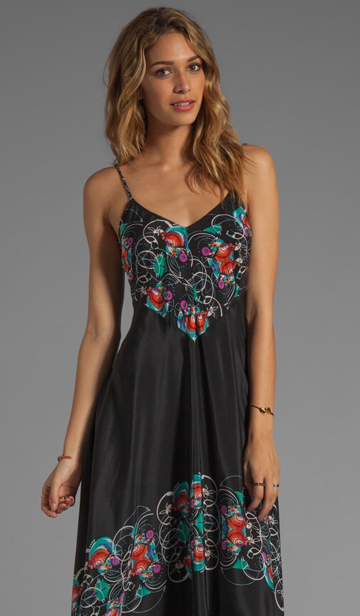 Miered Border Print Dress