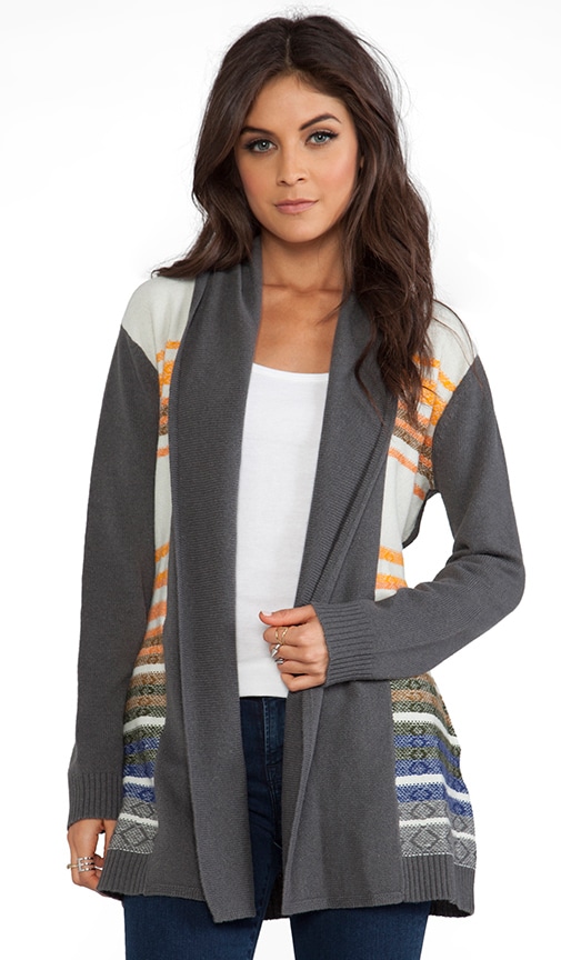 Twelfth Street By Cynthia Vincent Knit Stripe Log Cabin Cardigan