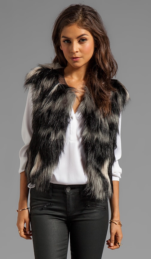 Breaux Leather Collar Fur Vest