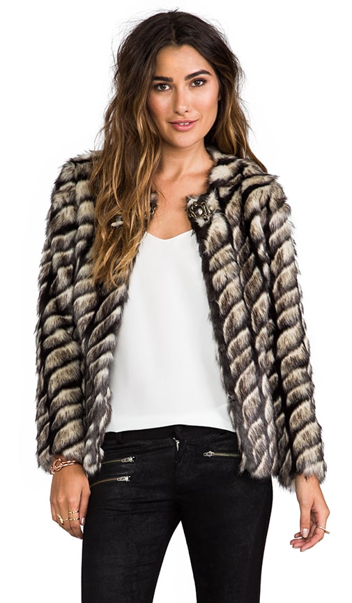 Shadows and Light Faux Fur Jacket