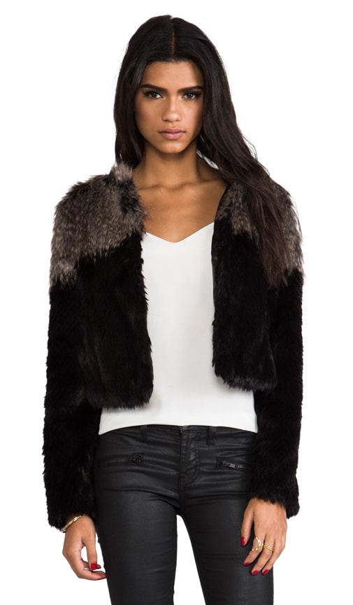 Two Tone Chubby Faux Fur Pullover