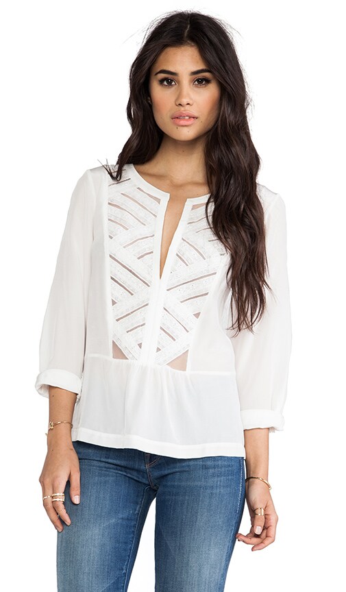 Lace Bib Peplum Blouse