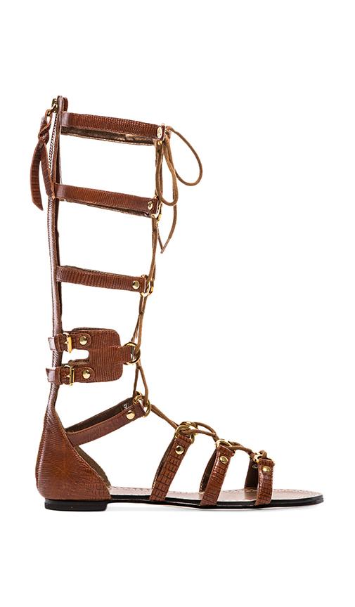 Athena Lace Up Embossed Leather Gladiator Sandal