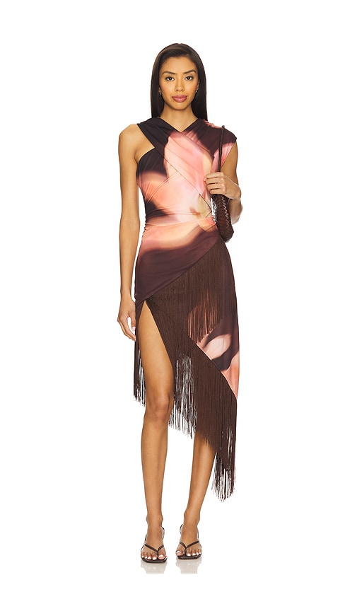 Veda Midi Dress in Brown. - size S (also in L)