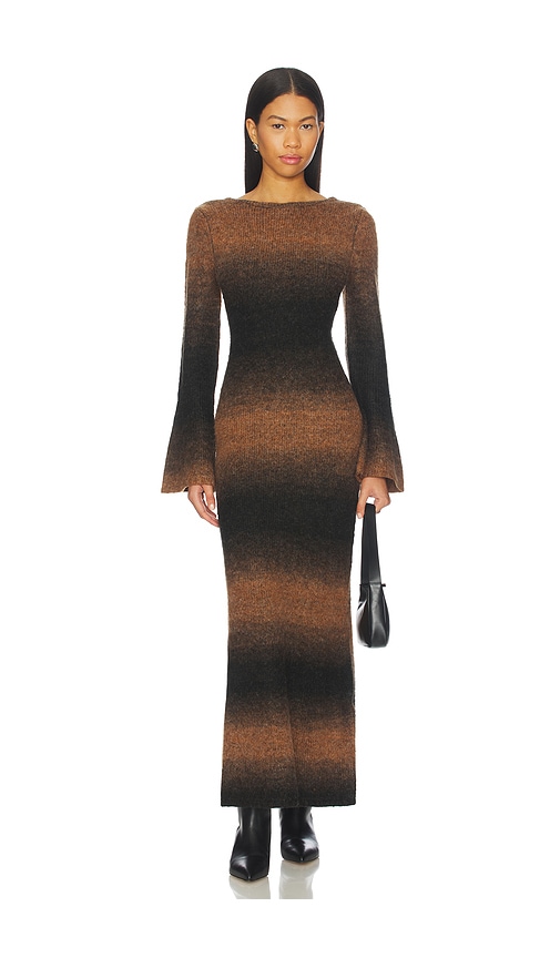 wolf gang brown dress The Wolf Gang Sueno Long Sleeve Mini Dress | Brown | Size XL