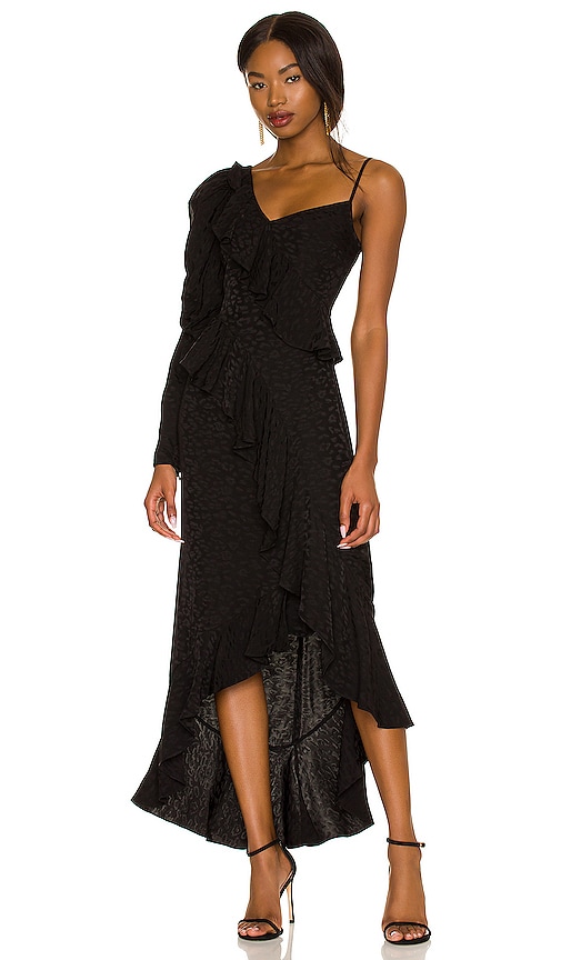 AMUR Pasqualena One Shoulder Dress in Black | REVOLVE