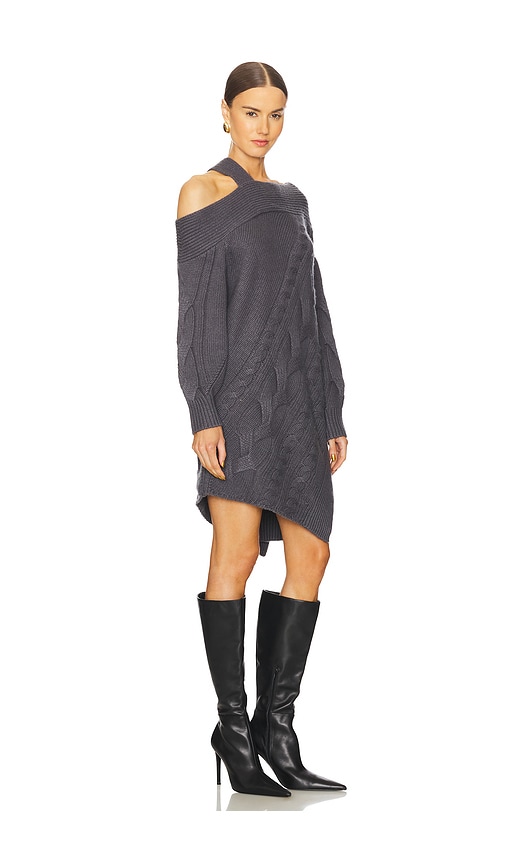 Shop Amur Salem Oversized Knit Dress In Charcoal Cloud