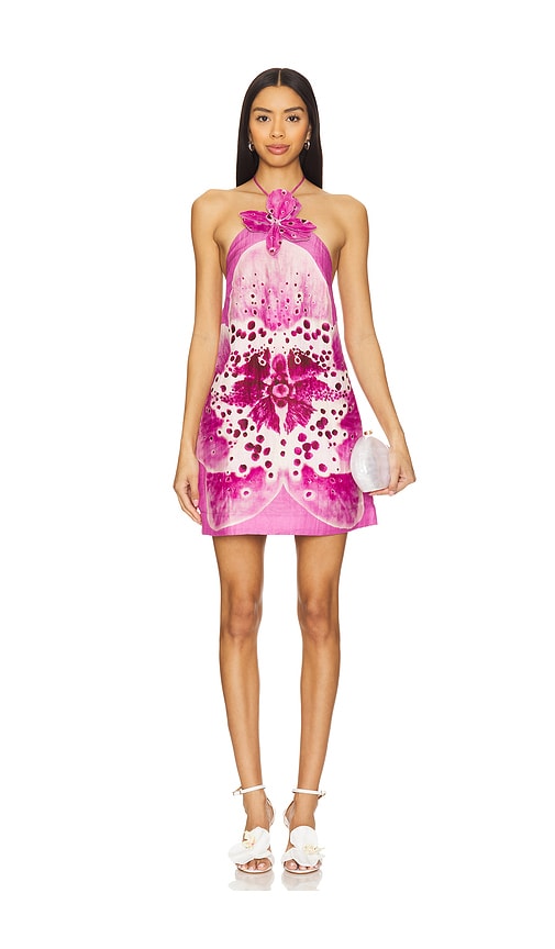 Amur Everlee Orchid Print Mini Dress Coraline Orchid In Coraline Orchid