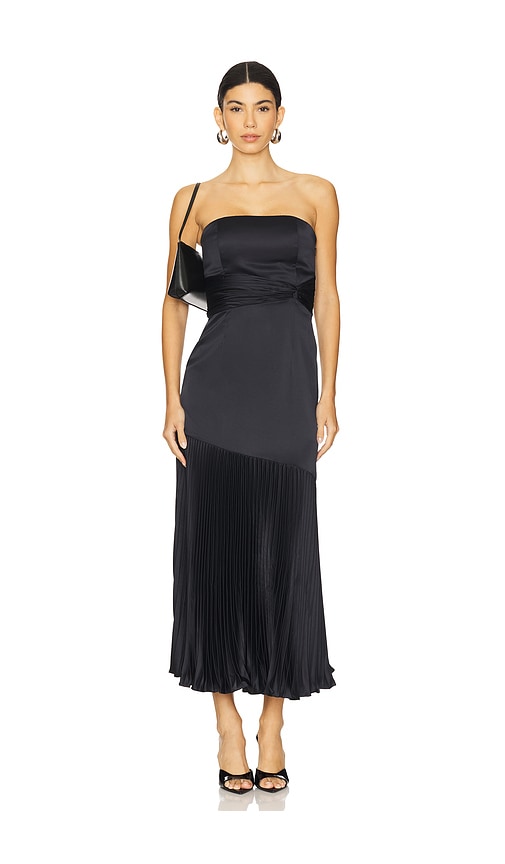 Milly Pleated Midi Dress in Navy. - size 6 (also in 0, 00, 10, 12, 2, 4)