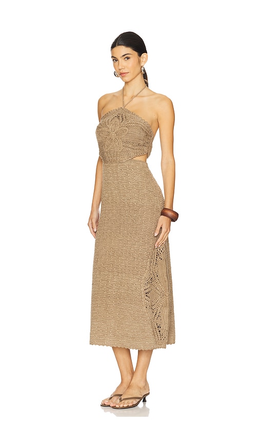 Clara Knit Midi Dress in Brown. - size XS (also in L, M, S)