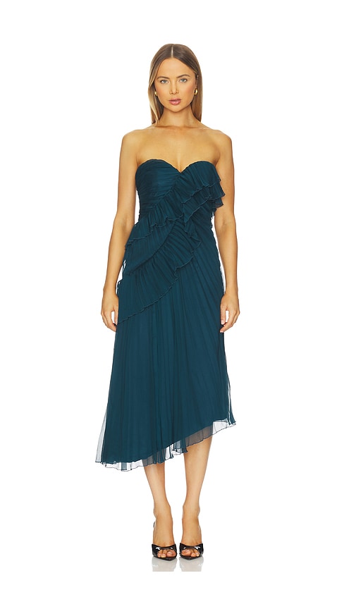 Amur Caitlyn Midi Dress In Blue