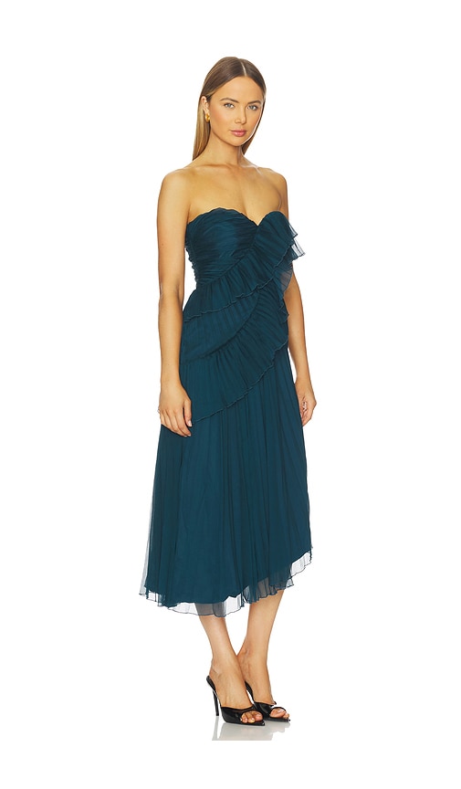 Amur Caitlyn Midi Dress In Blue