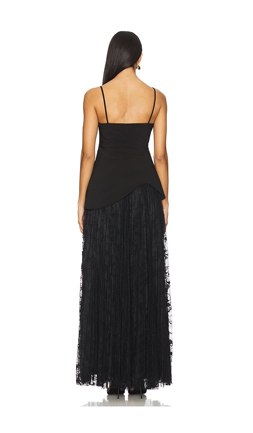  Amur Plissiertes Abendkleid Leighton In Black. Größe 0. Also In 4. 