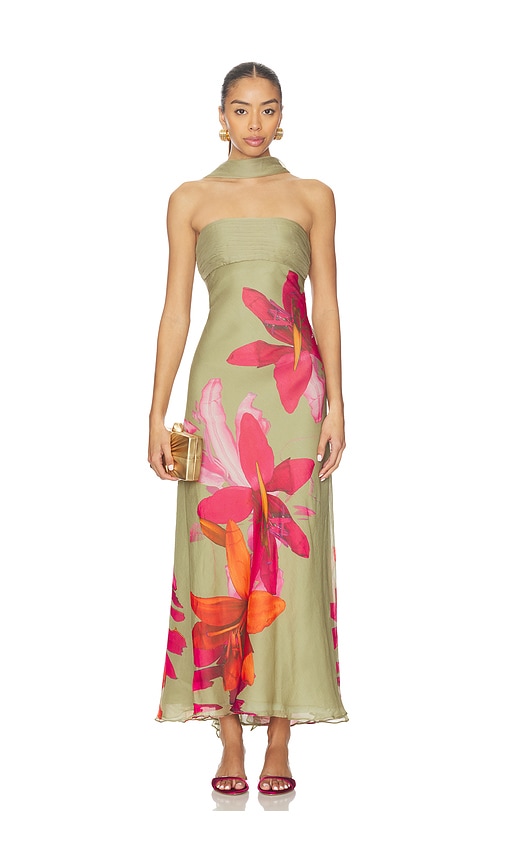 Amur Palma Bias Gown In Multi