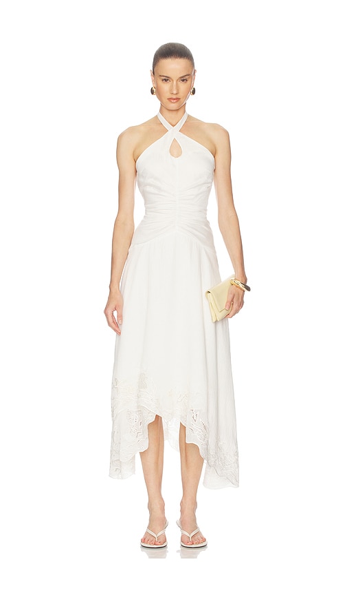 AMUR Romee Embroidered Maxi Dress in White. - size 0 (also in 6, 8, 10)