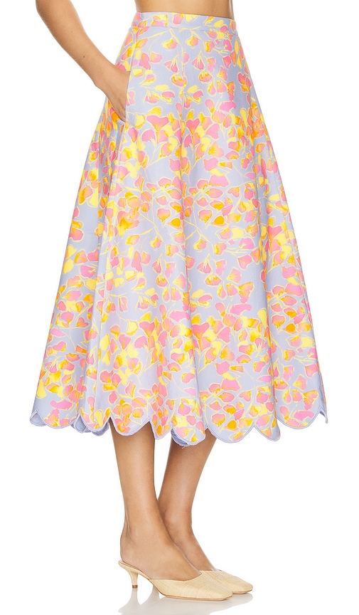 Shop Amur Falynn Scallop Skirt In Painted Scaevola