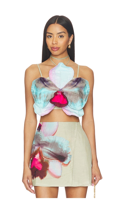 Maisie 3d Orchid Top in Sage. - size 6 (also in 00, 0, 2, 4, 10, 12)