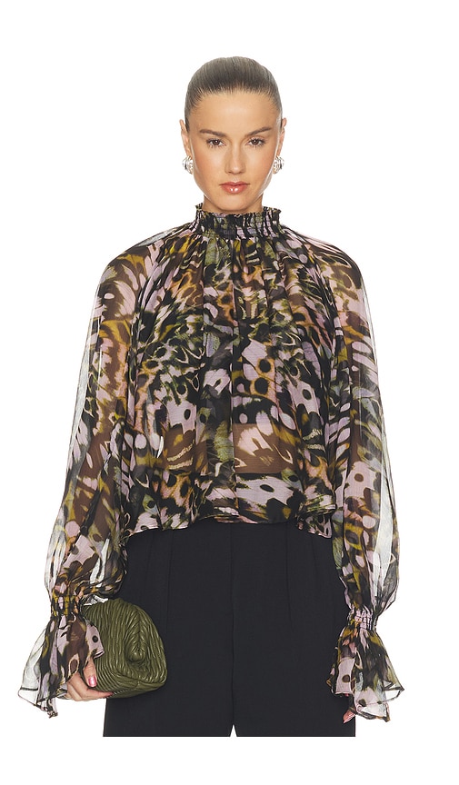 AMUR Kellen Chiffon Top in Multi. - size L (also in M, S, XS)