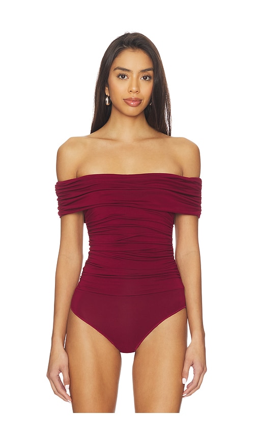 Undress Code Buttercup Thong Bodysuit In Burgundy