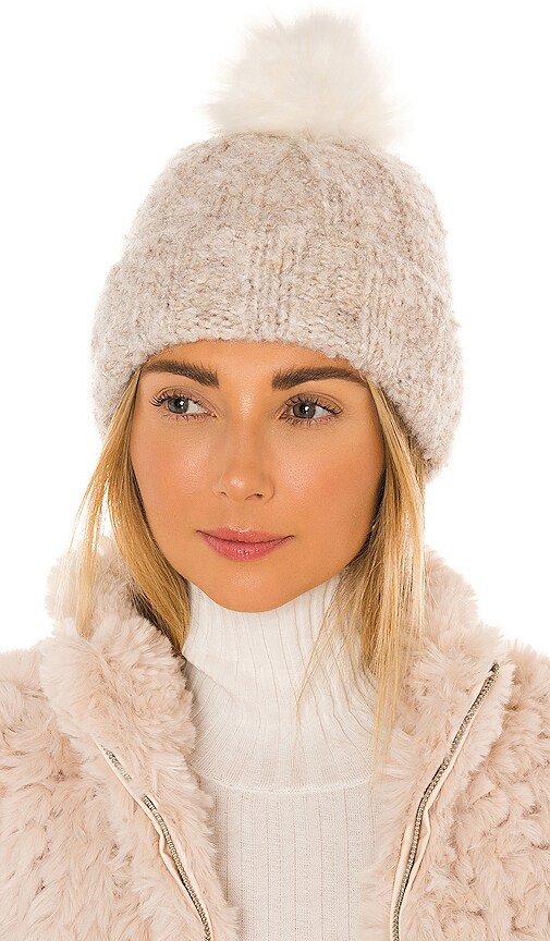 UGG Boucle Knit Cuff Pom Hat in Oatmeal 