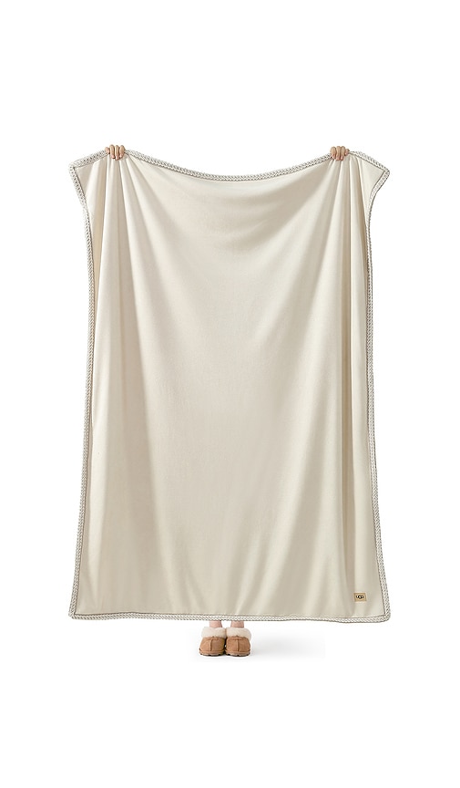  Ugg Home Kirkwood Uggbraid Throw Blanket In Creme. 