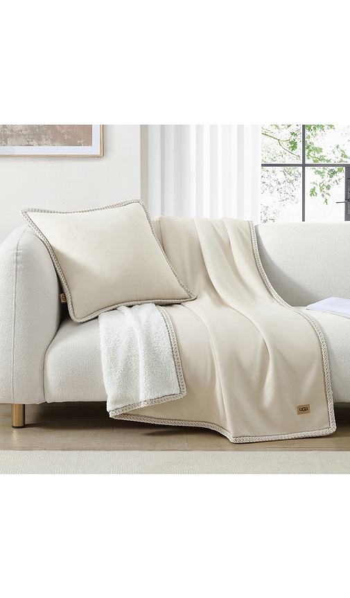  Ugg Home Kirkwood Uggbraid Throw Blanket In Creme. 