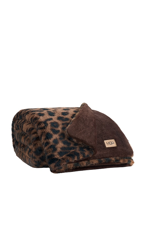 Ugg Home Everett Throw In Black Leopard