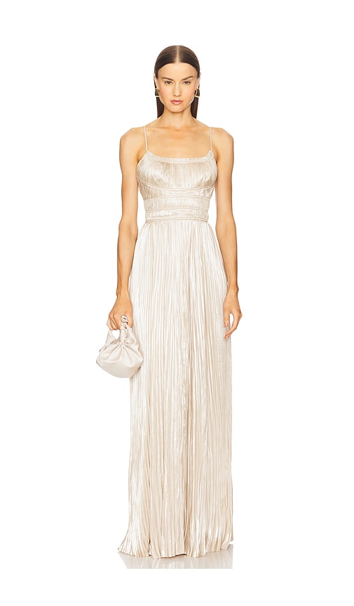 Reine Pleated Gown in Metallic Neutral. - size 4 (also in 8) - Ulla Johnson - Modalova