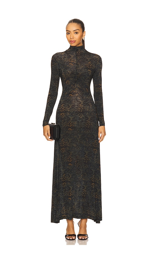 Ulla Johnson Koa Jersey Turtleneck Dress In Gold