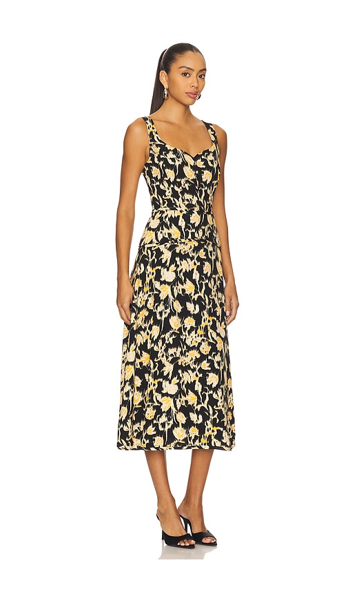Ulla Johnson Vivi Sweetheart Neckline Midi Dress In Tourmaline In Black