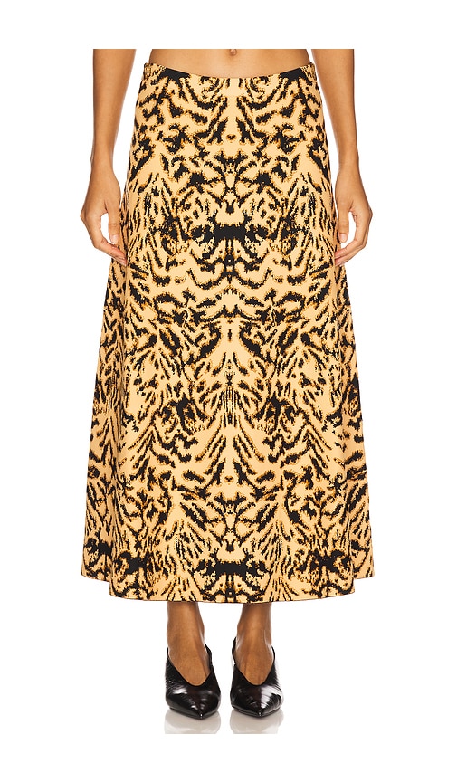 Ulla Johnson Lani Jacquard Midi Skirt In Brown