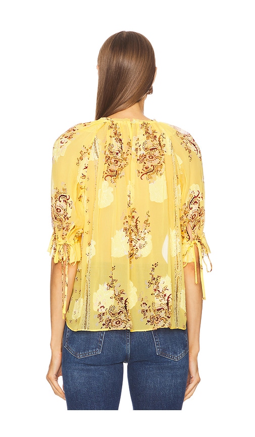  Ulla Johnson Pippa Short Sleeve Blouse In Yellow. Size 2. Also In 12. 